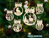 Christmas balls Tree Decorations | SVG, DXF, AI |#001|