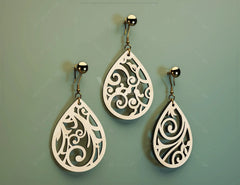 Floral Earrings bundle Laser Cut SVG dxf tear drop templates for Women Jewelry Wooden Glowforge Pendants |#U001|