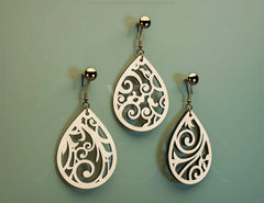 Floral Earrings bundle Laser Cut SVG dxf tear drop templates for Women Jewelry Wooden Glowforge Pendants |#U001| VectorPort