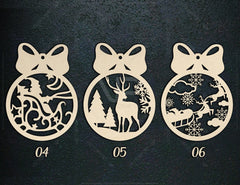 Christmas balls Tree Decorations | SVG, DXF, AI |#001|