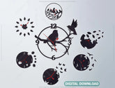 Clock Watches Bird Decor | SVG, DXF, AI |#002|