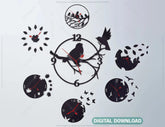 Clock Watches Bird Decor | SVG, DXF, AI |#002| VectorPort