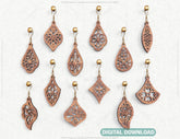 Earrings Bundle Leather Earrings Leaf Earrings SVG Earring Template Silhouette Cut Files, Cricut Cut Files |#U002|