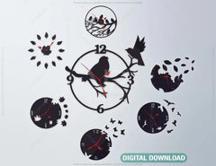 Clock Watches Bird Decor | SVG, DXF, AI |#002|