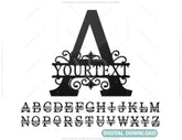 Split Regal Monogram Alphabet Letters | SVG, DXF, AI |#003| VectorPort