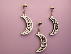 Crescent Geometric Earrings Leaf Earrings SVG Earring Template Silhouette Cut Files, Cricut Cut Files |#U004| VectorPort