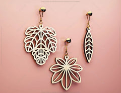 Leaves Earring Svg 12 styles Glowforge Cricut Jewelry Pendants laser cut Silhouette Cut Files, Cricut Cut Files |#U005| VectorPort