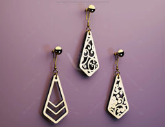 Elegant Geometric Earrings decorative Craft Jewelry Pendants Set laser cut Cut Files, Glowforge Cut Files |#U006|