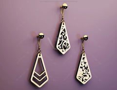 Elegant Geometric Earrings decorative Craft Jewelry Pendants Set laser cut Cut Files, Glowforge Cut Files |#U006| VectorPort
