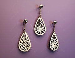 Elegant Geometric Earrings decorative Craft Jewelry Pendants Set laser cut Cut Files, Glowforge Cut Files |#U006|