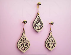 Floral Geometric Earrings decorative Craft Jewelry Pendants Set laser cut Cut Files, Glowforge Cut Files |#U007|