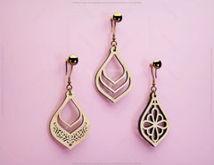 Floral Geometric Earrings decorative Craft Jewelry Pendants Set laser cut Cut Files, Glowforge Cut Files |#U007|