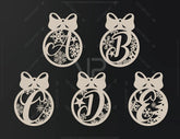 Christmas Tree Decorations Alphabet letters | SVG, DXF, AI |#008| VectorPort