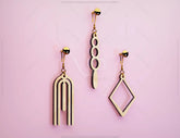Luxury Elegant Geometric Earrings Craft Jewelry Pendants Set laser cut Cut Files, Glowforge Cut Files |#U008| VectorPort