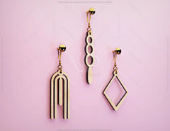 Luxury Elegant Geometric Earrings Craft Jewelry Pendants Set laser cut Cut Files, Glowforge Cut Files |#U008| VectorPort