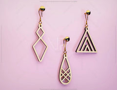 Luxury Elegant Geometric Earrings Craft Jewelry Pendants Set laser cut Cut Files, Glowforge Cut Files |#U008| VectorPort