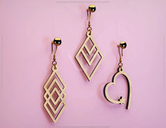 Luxury Elegant Geometric Earrings Craft Jewelry Pendants Set laser cut Cut Files, Glowforge Cut Files |#U008|