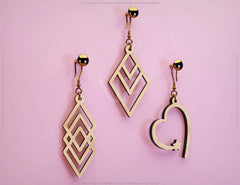 Luxury Elegant Geometric Earrings Craft Jewelry Pendants Set laser cut Cut Files, Glowforge Cut Files |#U008| VectorPort