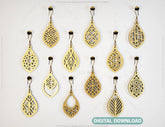 Drop Pendants shapes Laser cut Earrings SVG Earring Template Silhouette Cut Files, Cricut Cut Files |#U010| VectorPort
