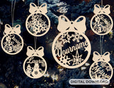 Christmas balls with Custom Name Tree Decorations | SVG, DXF, AI |#011| VectorPort