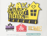 Laser Cut Key Holder Wall Mounted | SVG, DXF, AI |#013| VectorPort