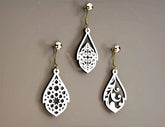 Floral Shape Drop Pendants Laser cut Earrings SVG Earring Template Silhouette Cut Files, Cricut Cut Files |#U013| VectorPort