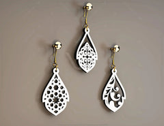 Floral Shape Drop Pendants Laser cut Earrings SVG Earring Template Silhouette Cut Files, Cricut Cut Files |#U013| VectorPort