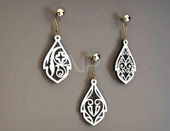 Floral Shape Drop Pendants Laser cut Earrings SVG Earring Template Silhouette Cut Files, Cricut Cut Files |#U013| VectorPort
