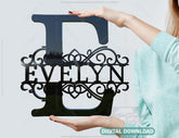 Split Regal Monogram Alphabet Letters Laser Cut Files | SVG, DXF, AI |#014| VectorPort