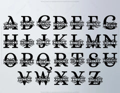 Split Regal Monogram Alphabet Letters Laser Cut Files | SVG, DXF, AI |#014|