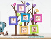 Tree Photo Frame Baby Family Picture Holder Standing | SVG, DXF, AI |#015| VectorPort
