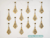 Rhombus Shape Drop Pendants Laser cut Earrings SVG Earring Template Silhouette Cut Files, Cricut Cut Files |#U015| VectorPort
