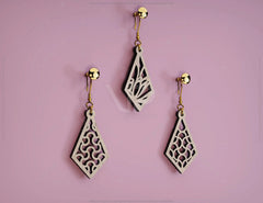 Rhombus Shape Drop Pendants Laser cut Earrings SVG Earring Template Silhouette Cut Files, Cricut Cut Files |#U015| VectorPort