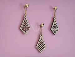 Rhombus Shape Drop Pendants Laser cut Earrings SVG Earring Template Silhouette Cut Files, Cricut Cut Files |#U015| VectorPort
