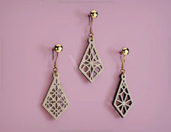 Rhombus Shape Drop Pendants Laser cut Earrings SVG Earring Template Silhouette Cut Files, Cricut Cut Files |#U015| VectorPort