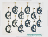Crescent Alphabet Earrings Craft Jewelry Pendants Set Drop Laser cut Earrings SVG Template Silhouette Cut Files, Cricut Cut Files |#U017| VectorPort