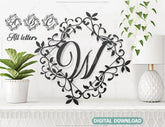 Split Regal Monogram Alphabet Letters Laser Cut Files | SVG, DXF, AI |#017|