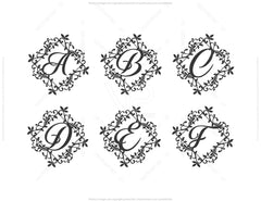 Split Regal Monogram Alphabet Letters Laser Cut Files | SVG, DXF, AI |#017|