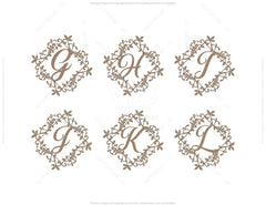 Split Regal Monogram Alphabet Letters Laser Cut Files | SVG, DXF, AI |#017|