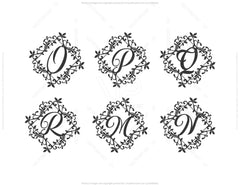 Split Regal Monogram Alphabet Letters Laser Cut Files | SVG, DXF, AI |#017|