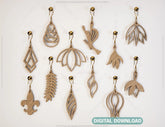 Modern Earrings Craft Jewelry Pendants Set Drop Laser cut Earrings SVG Template Silhouette Cut Files, Cricut Cut Files |#U018| VectorPort