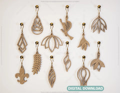 Modern Earrings Craft Jewelry Pendants Set Drop Laser cut Earrings SVG Template Silhouette Cut Files, Cricut Cut Files |#U018| VectorPort