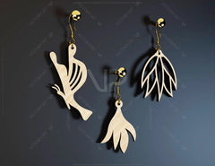 Modern Earrings Craft Jewelry Pendants Set Drop Laser cut Earrings SVG Template Silhouette Cut Files, Cricut Cut Files |#U018| VectorPort