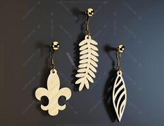 Modern Earrings Craft Jewelry Pendants Set Drop Laser cut Earrings SVG Template Silhouette Cut Files, Cricut Cut Files |#U018| VectorPort