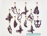 Butterfly Earrings 12 different styles Pendant Jewelry svg dxf Glowforge Pendants laser cut |#U019|