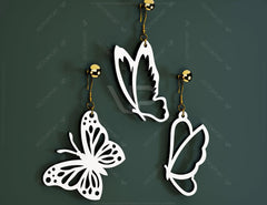 Butterfly Earrings 12 different styles Pendant Jewelry svg dxf Glowforge Pendants laser cut |#U019| VectorPort