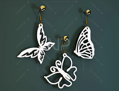Butterfly Earrings 12 different styles Pendant Jewelry svg dxf Glowforge Pendants laser cut |#U019| VectorPort