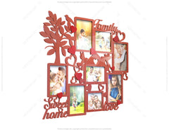 Laser Cut Family Tree&Home Photo Frame with birds | SVG, DXF, AI |#020|