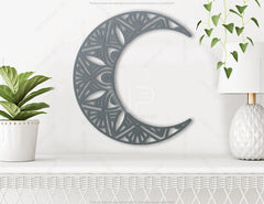 Moon shape Mandala Wall décor | SVG, DXF, AI |#021|