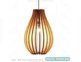 Oval Modern Wood Pendant Light Chandelier Lamp lampshade plywood Cut Files |#U024| VectorPort